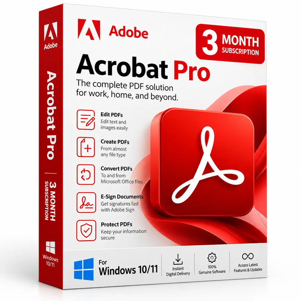 Adobe Acrobat Pro 3 Months Subscription License